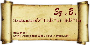 Szabadszállási Béla névjegykártya