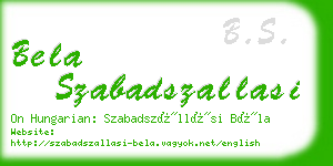 bela szabadszallasi business card